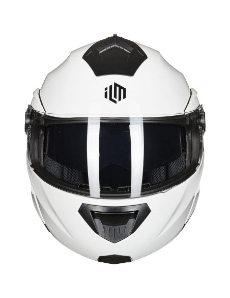 Casco de Moto ILM DP998 Modular Doble Visera Blanco Pequeño