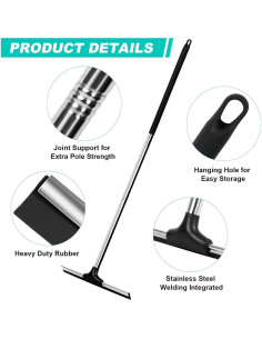 Raspador de Suelo YOUNITA con Mango de Acero Inoxidable 149.86 cm 2