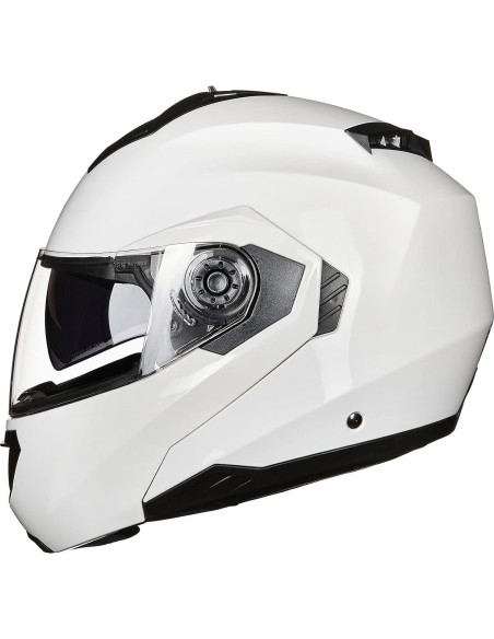 Casco de Moto ILM DP998 Modular Doble Visera Blanco Pequeño