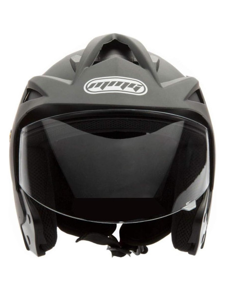 Casco Abierto MMG CRUX Mediano Negro Mate Aprobado DOT