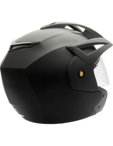 Casco Abierto MMG CRUX Mediano Negro Mate Aprobado DOT