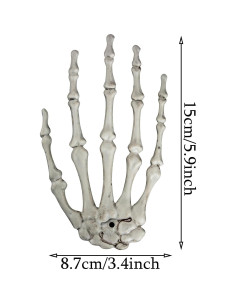 XONOR 10 Pares Manos Esqueléticas de Plástico Halloween 39.37cm 2