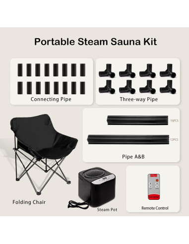 Sauna Infrarroja Portátil Peeko XL 101.6x190.5cm Negra