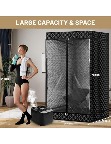 Sauna Infrarroja Portátil Peeko XL 101.6x190.5cm Negra