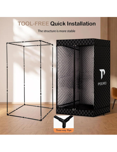 Sauna Infrarroja Portátil Peeko XL 101.6x190.5cm Negra