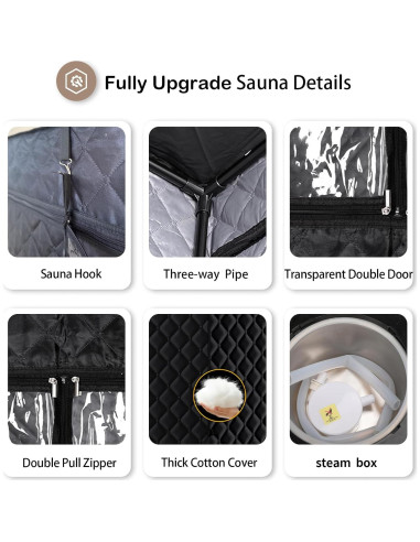 Sauna Infrarroja Portátil Peeko XL 101.6x190.5cm Negra