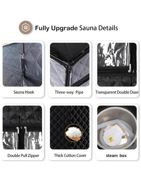 Sauna Infrarroja Portátil Peeko XL 101.6x190.5cm Negra