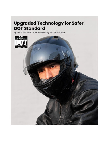 Casco de Moto ILM ST-06 Negro Brillante Pequeño DOT