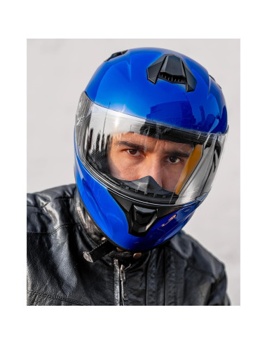 Casco de Motocicleta ILM ST-06 Azul Extra Grande