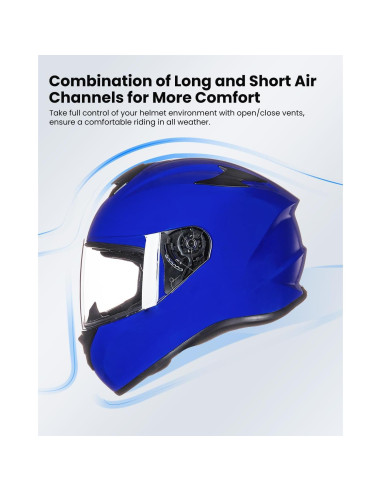 Casco de Motocicleta ILM ST-06 Azul Extra Grande