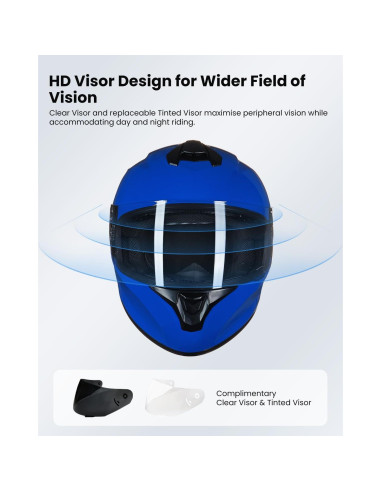 Casco de Motocicleta ILM ST-06 Azul Extra Grande