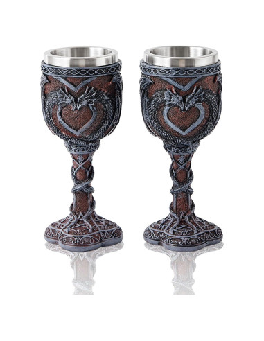 Copa de Dragón Negra Ottalent - Paquete de 2, 198 ml