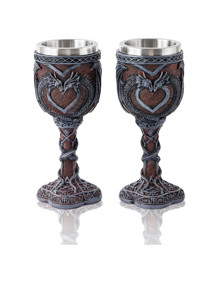 Copa de Dragón Negra Ottalent - Paquete de 2, 198 ml