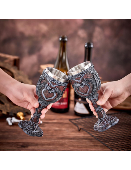 Copa de Dragón Negra Ottalent - Paquete de 2, 198 ml