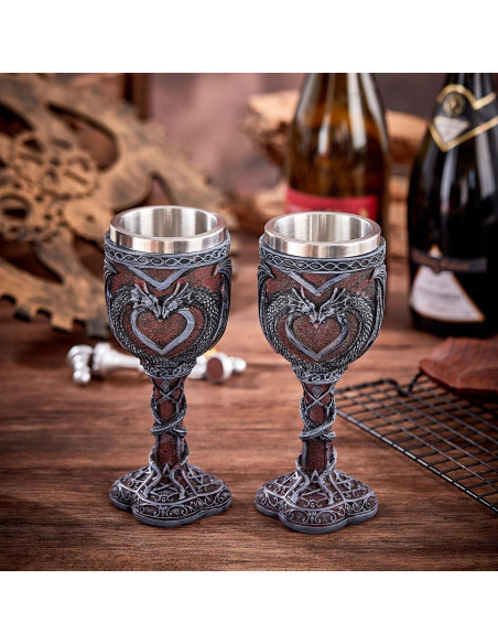 Copa de Dragón Negra Ottalent - Paquete de 2, 198 ml