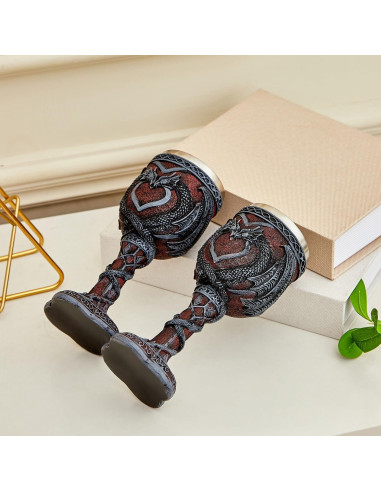 Copa de Dragón Negra Ottalent - Paquete de 2, 198 ml