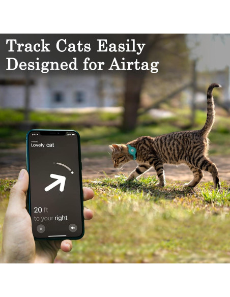 Collar de Gato de Cuero OOPSDOGGY con AirTag - Ajustable 20-28 cm