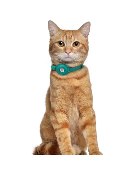 Collar de Gato de Cuero OOPSDOGGY con AirTag - Ajustable 20-28 cm
