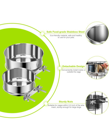 Comedero y Bebedero Antideslizante Acero Inoxidable Yummy Sam