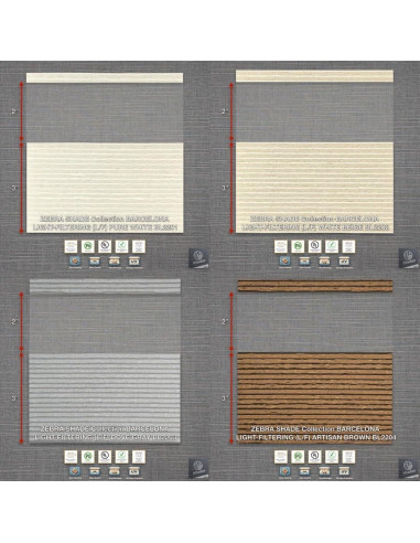 Persianas Zebra HILADUO Motorizadas con Control Remoto 50.8x25.4cm