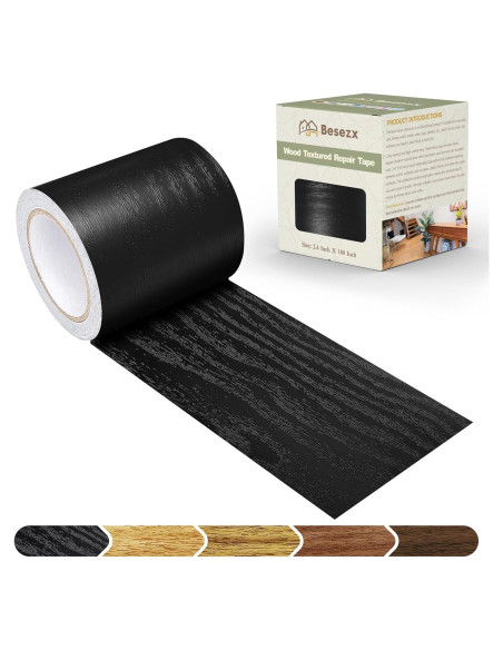 Cinta de Grano de Madera Autoadhesiva Besezx 6.1 cm x 4.57 m Negra