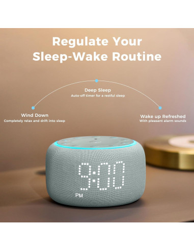 Reloj Despertador Multifuncional Mojikoo con Ruido Blanco