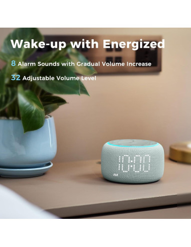 Reloj Despertador Multifuncional Mojikoo con Ruido Blanco