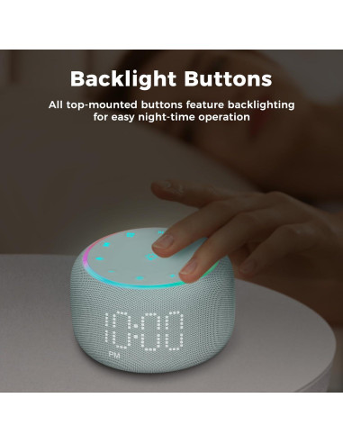 Reloj Despertador Multifuncional Mojikoo con Ruido Blanco