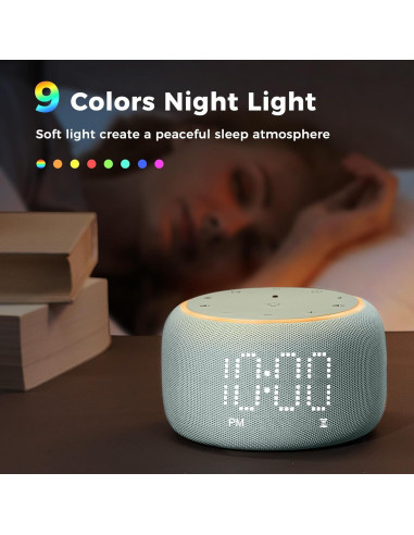 Reloj Despertador Multifuncional Mojikoo con Ruido Blanco