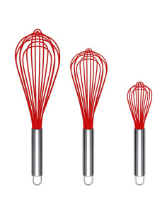 Batidor de Silicona TEEVEA, Juego de 3, Resistente al Calor