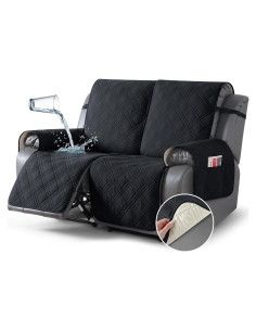 Funda de Loveseat Reclinable TAOCOCO 2 Asientos Impermeable Negra