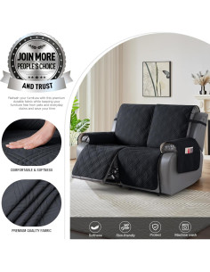 Funda de Loveseat Reclinable TAOCOCO 2 Asientos Impermeable Negra 2