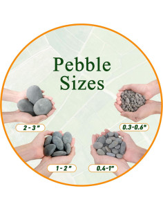 Guijarros de Playa Quibbay 2.27 kg para Jardín y Acuarios 2