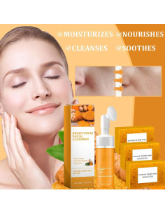 Juego de Lavado Facial y Jabón de Cúrcuma Peehss 2 Piezas 2