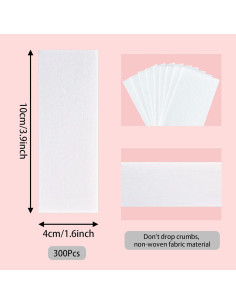 Tiras de Cera para Depilación Facial SEPGLITTER 300 Piezas 10x4 cm 2