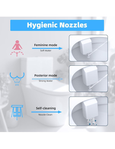 Accesorio de Bidet Hibbent Doble Boquilla Agua Fría y Caliente