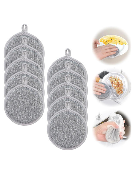 10 Trapos de Alambre Reutilizables Kwetss para Lavado de Platos