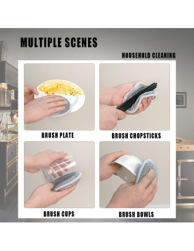 10 Trapos de Alambre Reutilizables Kwetss para Lavado de Platos