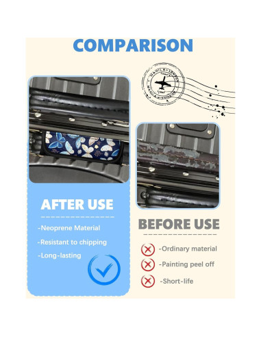 Funda de Mango de Equipaje Slohif Mariposa 3 Pcs Neopreno