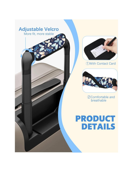 Funda de Mango de Equipaje Slohif Mariposa 3 Pcs Neopreno