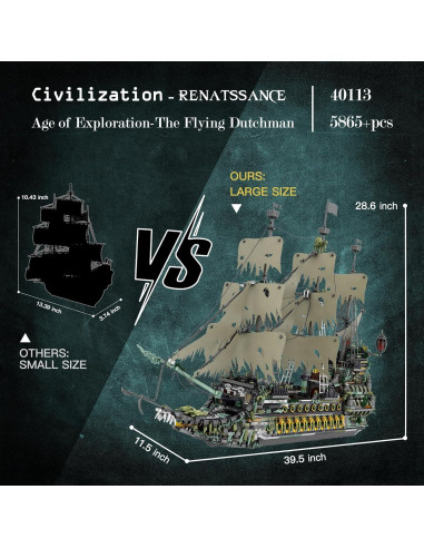 Conjunto de Construcción Barco Pirata JMBricklayer 5865 Piezas