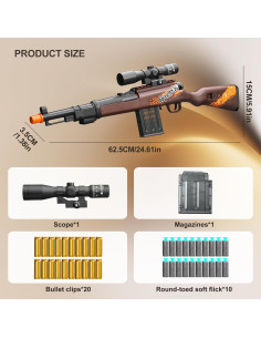 Escopeta de Juguete Bsyzyani con Balas de Espuma 0.52 kg 2