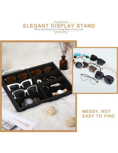 Organizador de Gafas y Joyería Emibele 8 Compartimentos Terciopelo 2