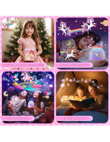 Proyector de Luz Nocturna Unicornio PIKOY 15 Películas 10 Sonidos
