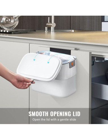 Cubo de Basura Montado en Pared ELPHECO 7 Litros con Tapa