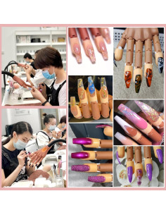 Mano de Práctica para Uñas Acrílicas DE-009 - Kit Completo 2