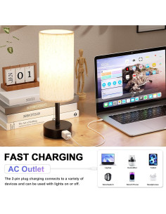Lámpara de Mesa Fenmzee con 3 Temperaturas y Enchufe AC 2