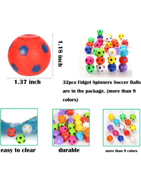 32pcs Mini Spinners Antiestrés Pelota de Fútbol Lotofwow
