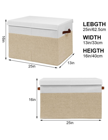 Caja de Almacenamiento de Juguetes Gowee 83L Beige con Tapa Caja de Almacenamiento de Juguetes Gowee 83L Beige con Tapa