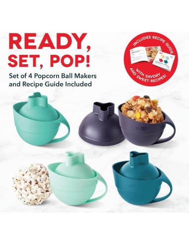 Fabricante de Bolas de Palomitas Dash - Juego de 4 Manual Aqua